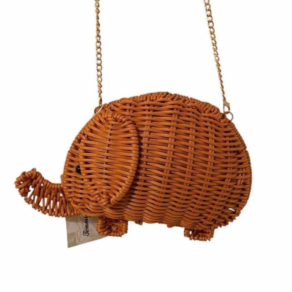 Tommy Bahama Elephant Rattan Wicker Crossbody Bag NWT - Picture 3 of 8
